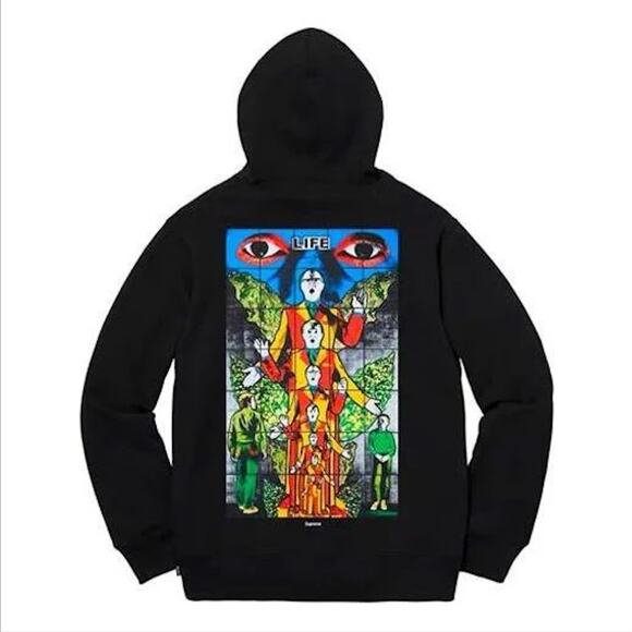 Supreme Gilbert & George LIFE Hooded Sweatshirt Hoodie Sz M - Picture 6 of 6